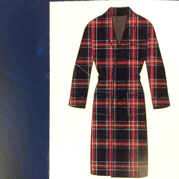 BOTTOMS OUT MEN'S FLANNEL SHAWL COLLAR BELTED LONG BATHROBE SIZE SM/MED NWT - Picture 2 of 7